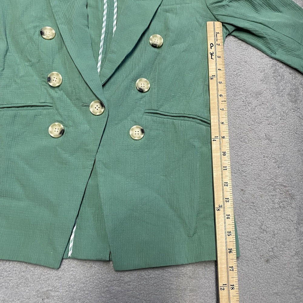 Veronica Beard Emsley Jacket Size 2 Agate Green Blazer Linen Blend Textured - Picture 7 of 11